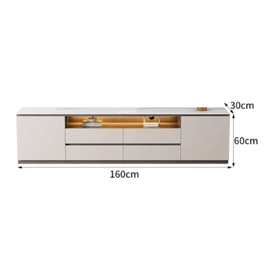 ตู้วางทีวี MJHOMEDESIGNS TB1393 ขนาด L160XW30XH60 CM สีขาว
