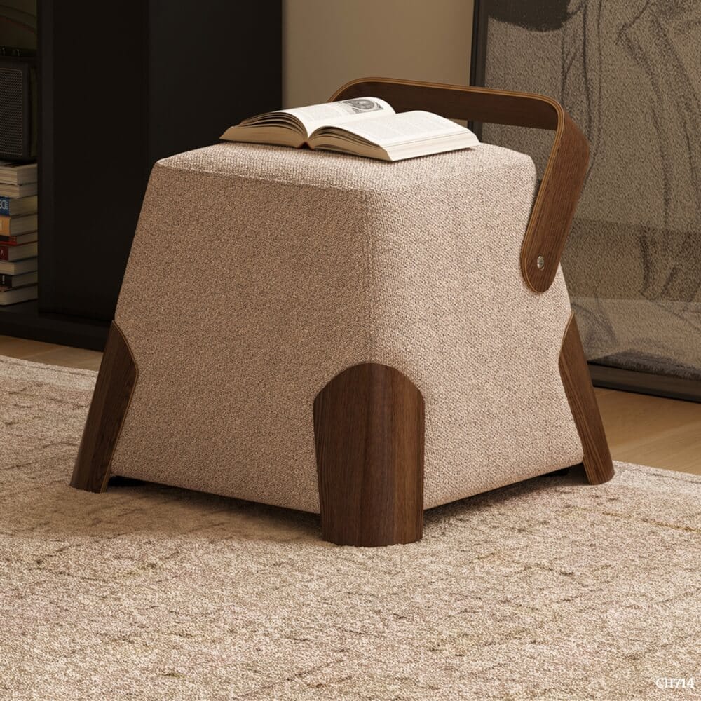สตูล MJHOMEDESIGNS CH714 สีเบจ L46XW46XH37 CM