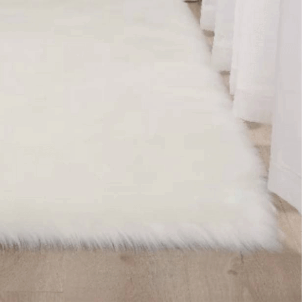 พรม MJHOMEDESIGNS BEDSIDE CARPET 63 ขนาด 60 X 120 ซม. ขาว