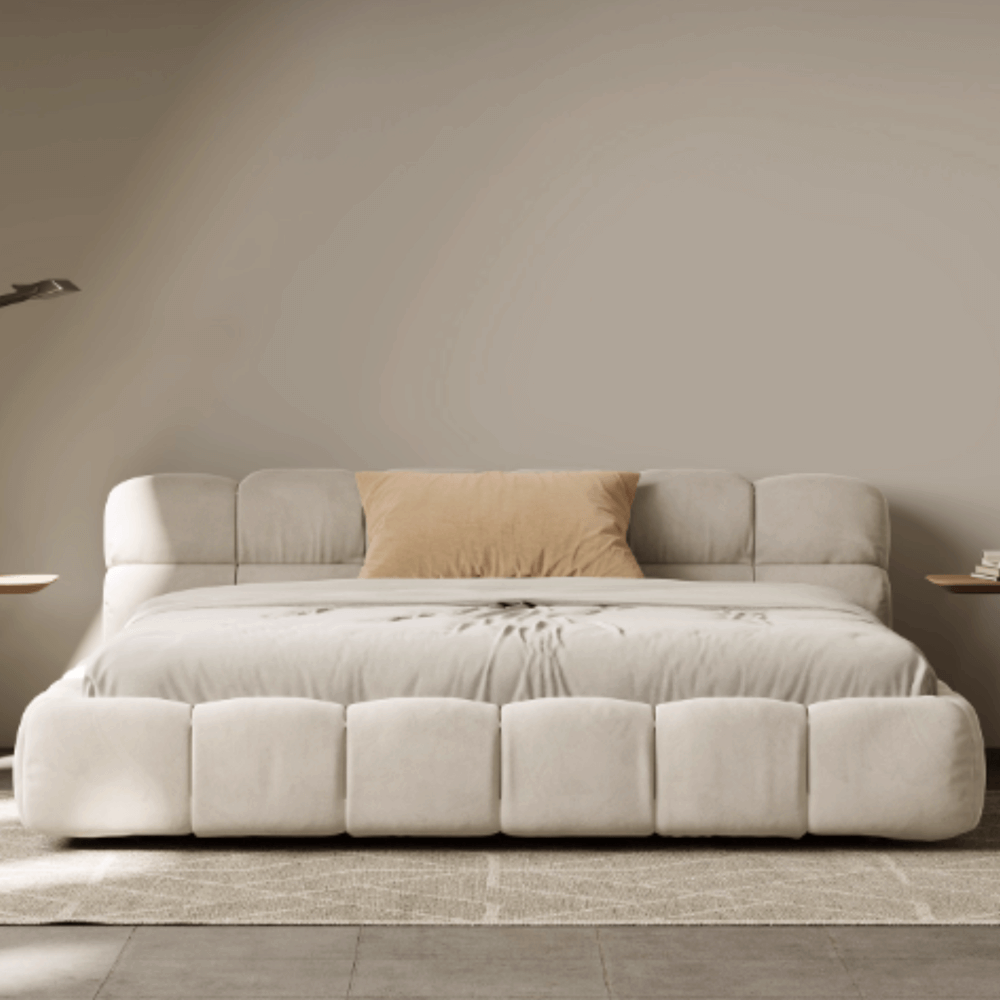 เตียง 6 ฟุต MJHOMEDESIGNS รุ่น DC978 ขนาด 183X198X80 ซม. สีเบจ