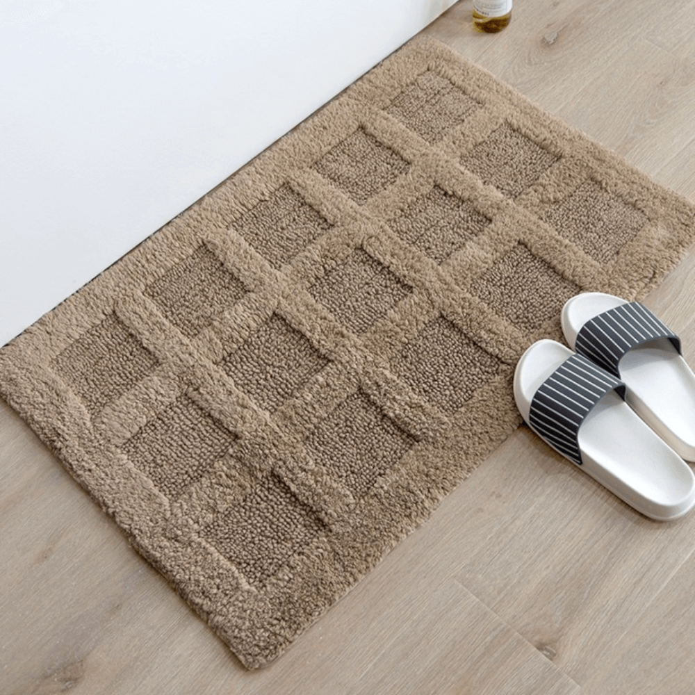 พรม MJHOMEDESIGNS DOORMAT CARPET 04 ขนาด 40*60 CM น้ำตาลอ่อน