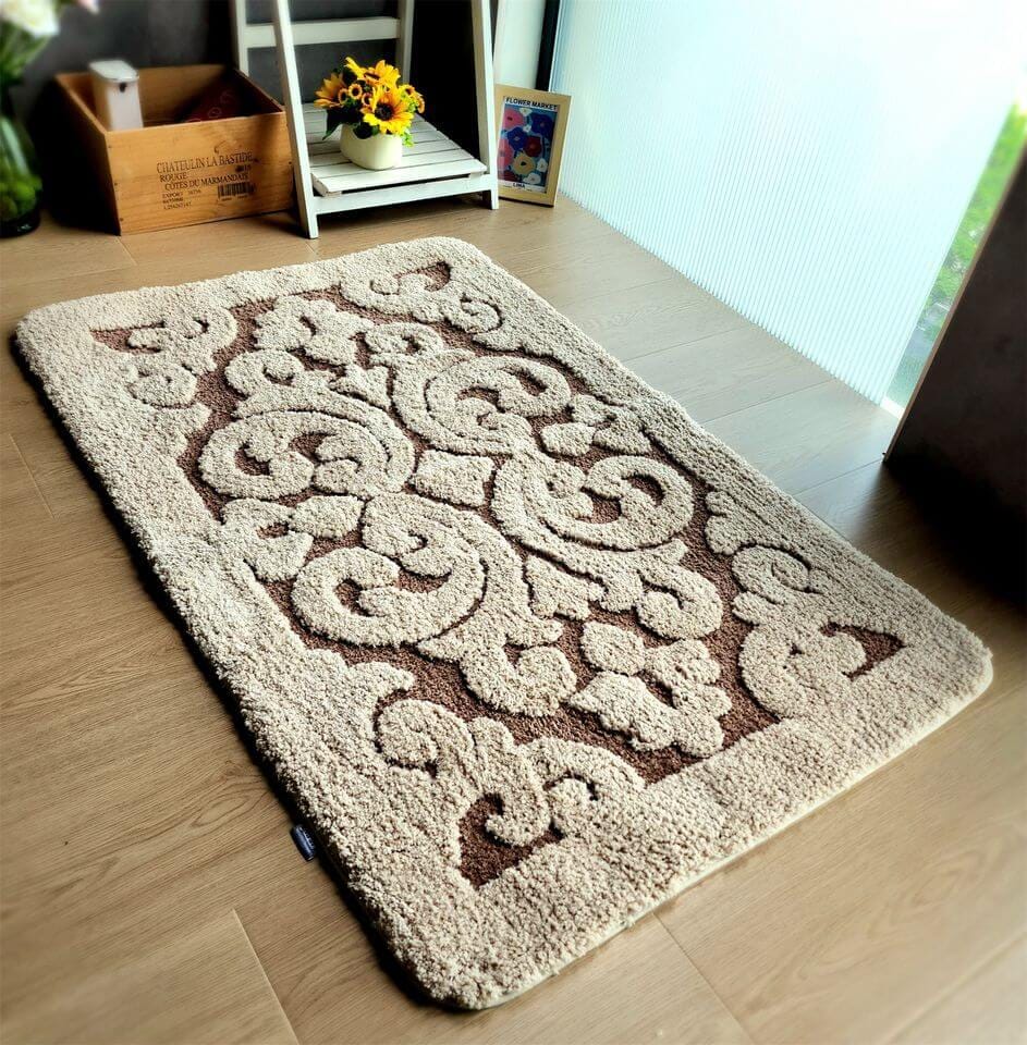 พรม MJHOMEDESIGNS DOORMAT CARPET 09 ขนาด 60*90 CM น้ำตาล