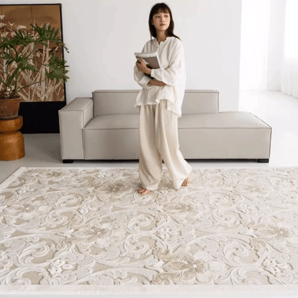 พรม MJHOMEDESIGNS PARIS GARDEN SERIES ขนาด 160 X 230 ซม. ครีม