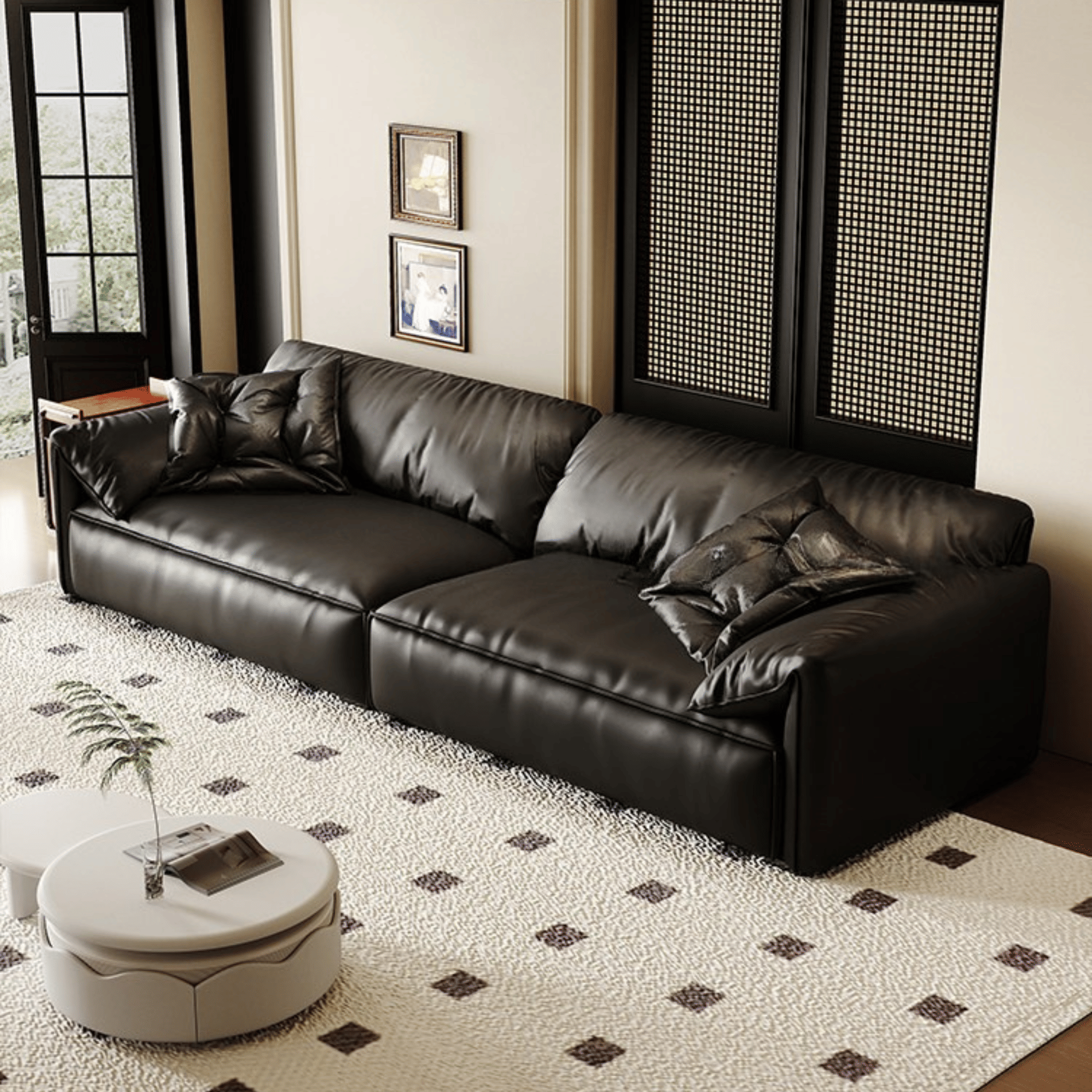 โซฟา MJHOMEDESIGNS SF308 สีดำ L250XW105XH80 CM_3