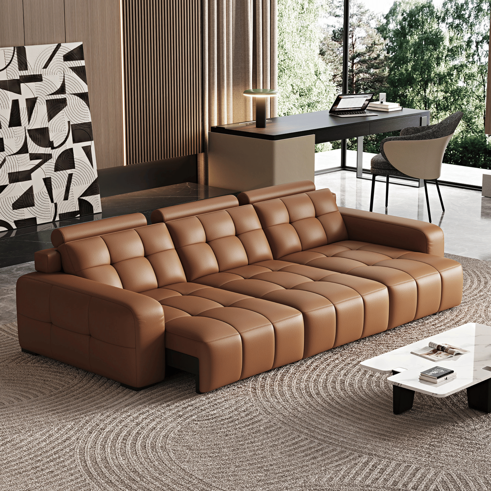 โซฟาปรับนอนไฟฟ้า MJHOMEDESIGNS SF321 สีน้ำตาล L271XW110XH83 CM_3
