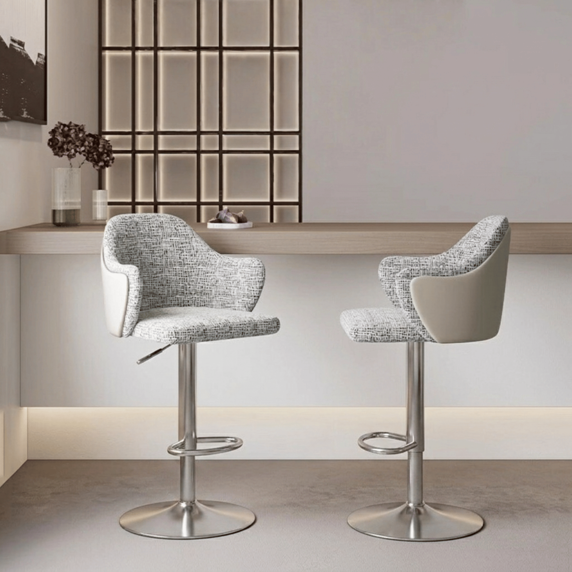 เก้าอี้บาร์ MJHOMEDESIGNS CH774 สีเทา L45XW45XH85 CM
