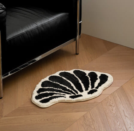 พรม MJHOMEDESIGNS DOORMAT CARPET 06 ขนาด 70*100 CM ดำ-ขาว_1