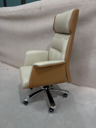 เก้าอี้ผู้บริหาร MJHOMEDESIGNS CH713 สีน้ำตาล/ครีม  L42XW75XH98 CM_1