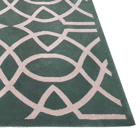 พรม MJHOMEDESIGNS NEW ZEALAND WOOL SERIES ขนาด 115 X 135 ซม. เขียว_1