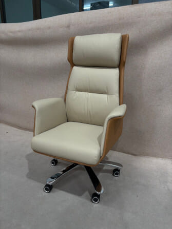 เก้าอี้ผู้บริหาร MJHOMEDESIGNS CH713 สีน้ำตาล/ครีม  L42XW75XH98 CM_2