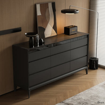 ตู้เก็บของ MJHOMEDESIGNS TB1424 สีดำ L140XW40XH85 CM_2