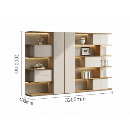 ตู้เก็บของ MJHOMEDESIGNS TB1070 สีเบจ L320XW40XH200 CM_2