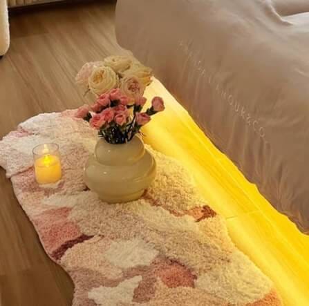 พรม MJHOMEDESIGNS BEDSIDE CARPET 78 ขนาด 50*150 ซม. ชมพู_2