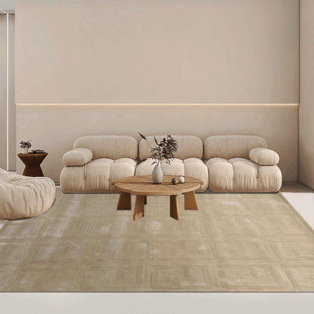 พรม MJHOMEDESIGNS WOOL + ICE SILK ขนาด 160 X 230 ซม. น้ำตาล_2