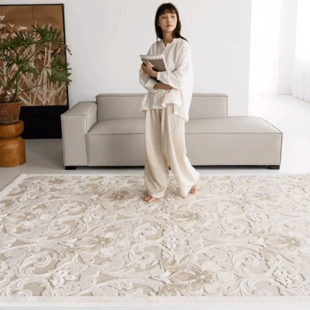 พรม MJHOMEDESIGNS PARIS GARDEN SERIES ขนาด 160 X 230 ซม. ครีม_2