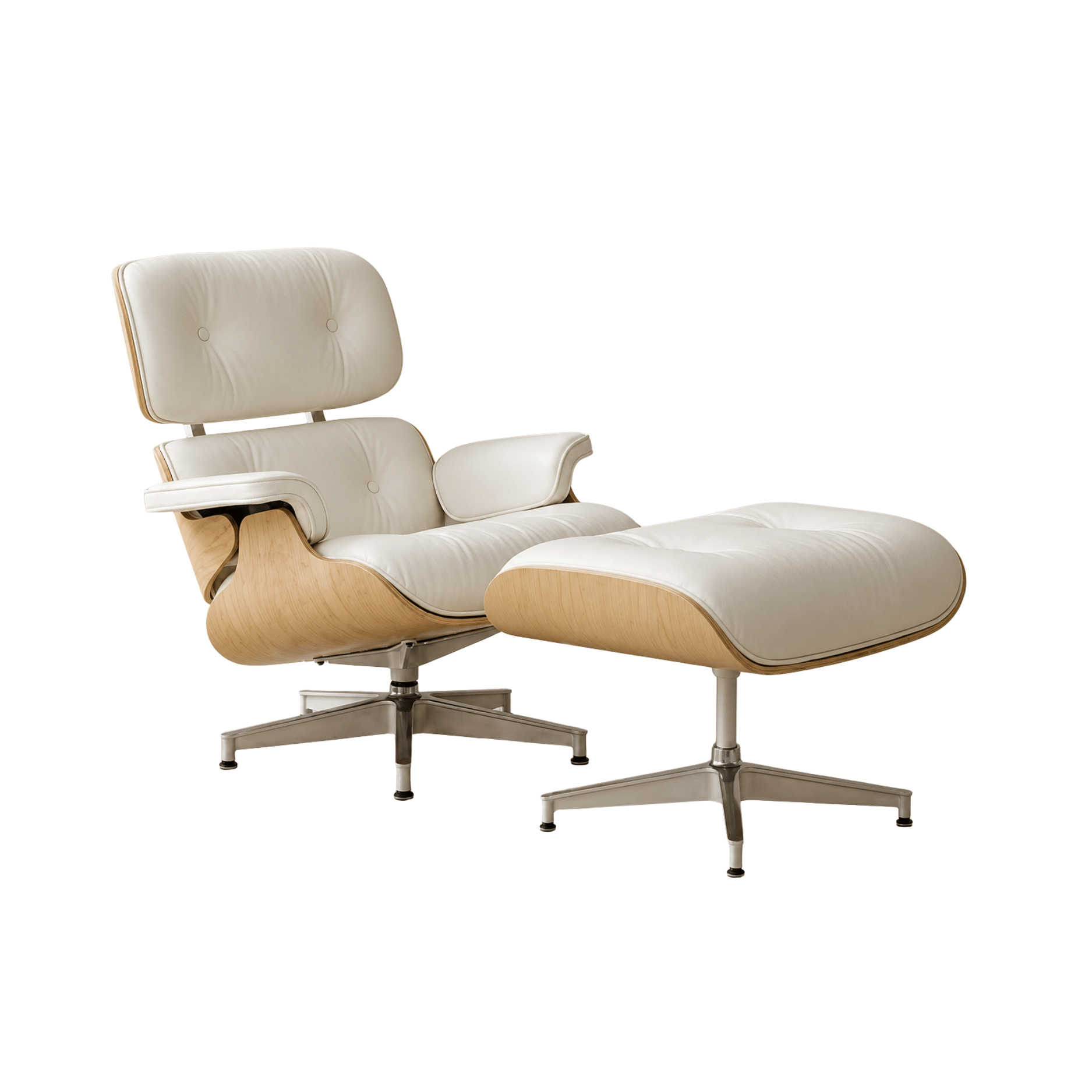 เก้าอี้พักผ่อนหนังวัว MJHOMEDESIGNS CH444 สีขาว L86XW89XH85 CM_0
