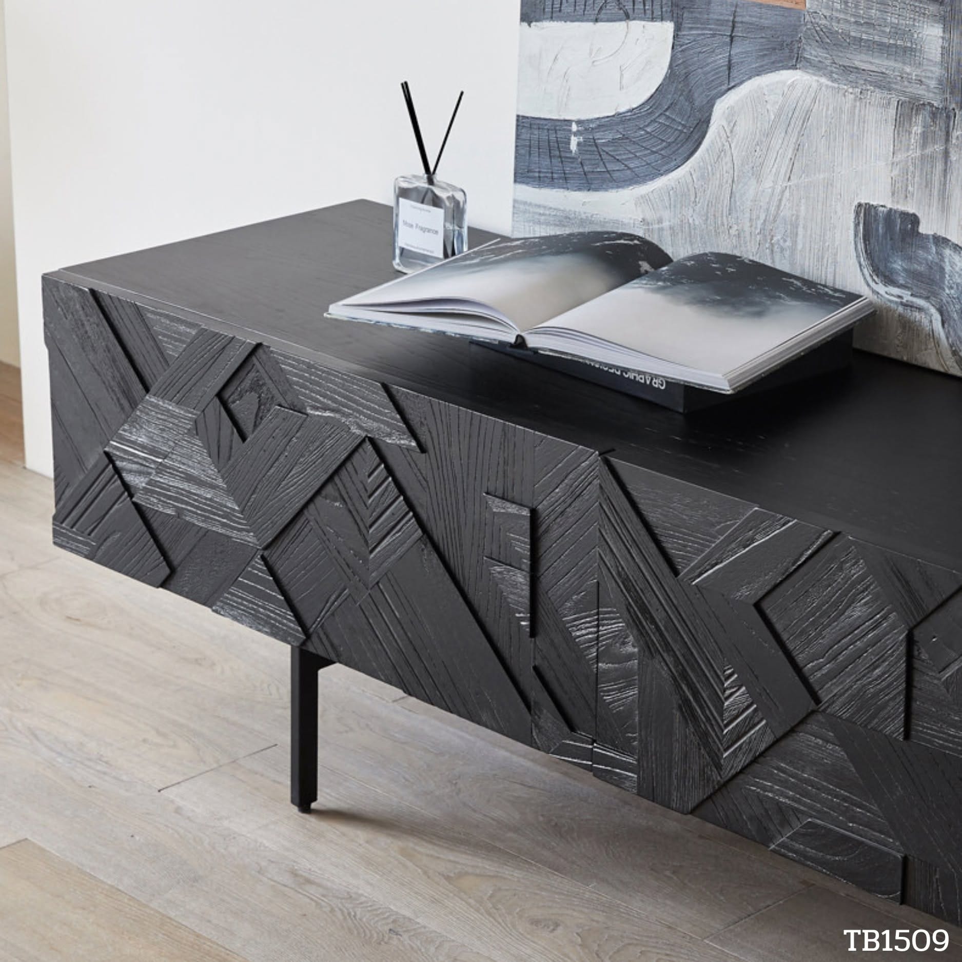 ตู้วางทีวี MJHOMEDESIGNS TB1509 สีดำ L180XW45XH51 CM_3