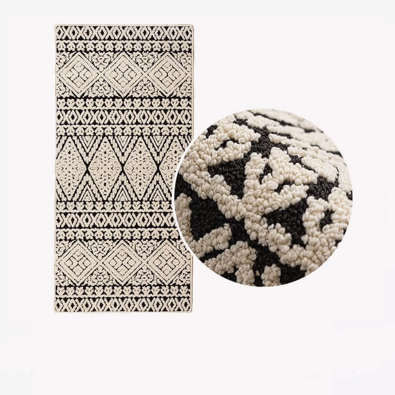 พรม MJHOMEDESIGNS BEDSIDE CARPET 62 60X160 ซม. ขาว-ดำ
