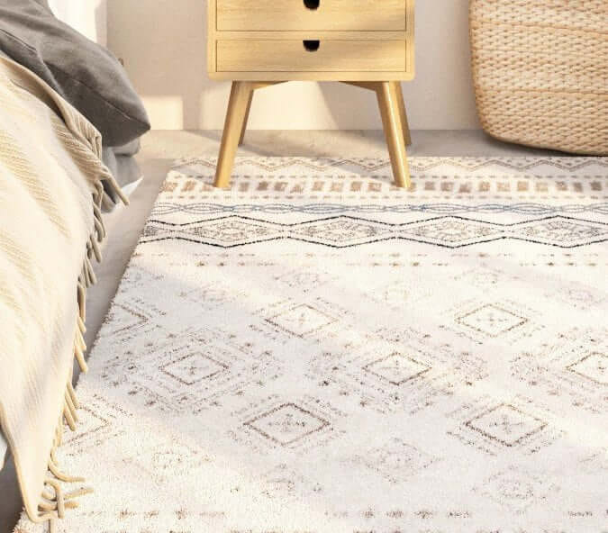 พรม MJhomedesigns Bedside Carpets 120 x 160 cm ครีม V.2