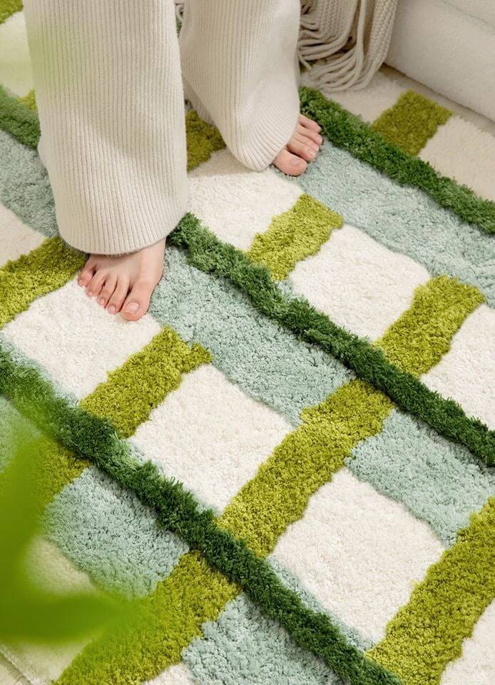 พรม MJHOMEDESIGNS BEDSIDE CARPET 03 ขนาด 60 X 120 ซม. เขียว
