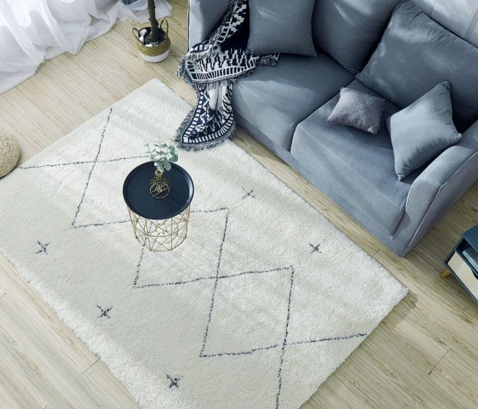 พรม MJHOMEDESIGNS SOFT CARPET 01 ขนาด 160X 230 ซม. ขาว_1