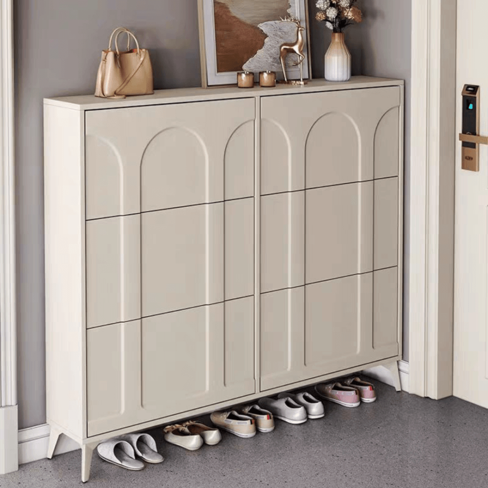 ตู้วางรองเท้า MJhomedesigns DC573 สีครีม L100xW24xH120 cm._1