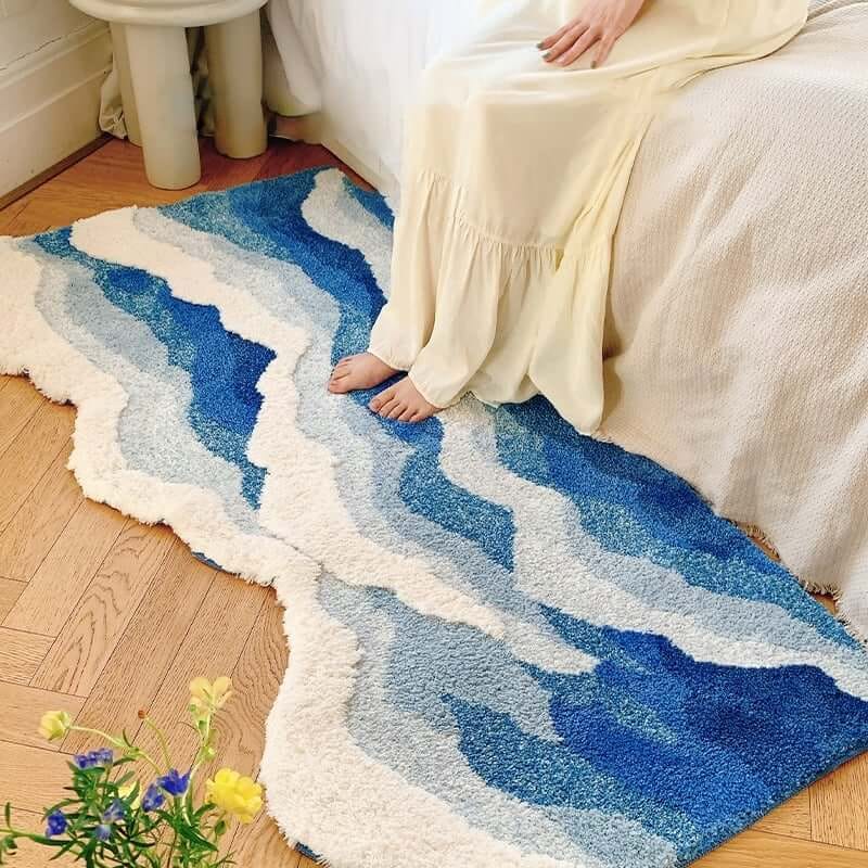 พรม MJHOMEDESIGNS BEDSIDE CARPET 15 80X155 ซม. ฟ้า