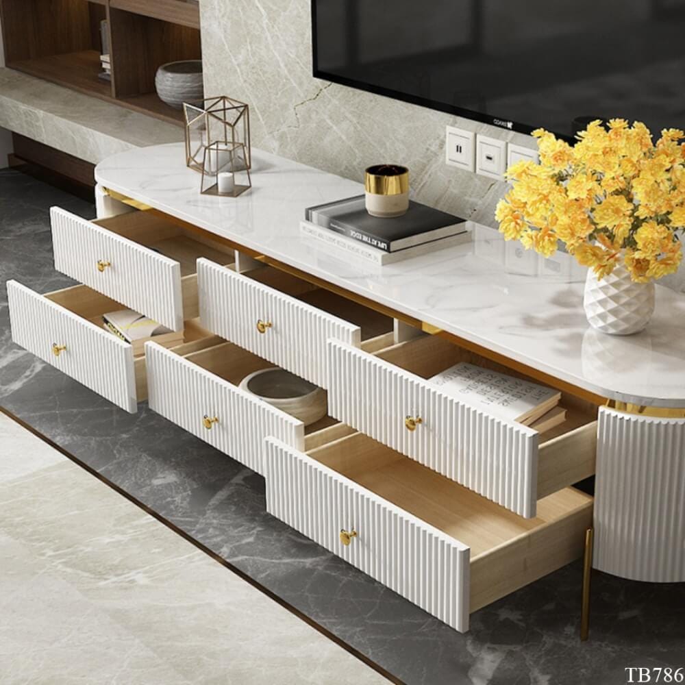ตู้วางทีวี MJhomedesigns TB786 สีขาว L180xW40xH47 cm