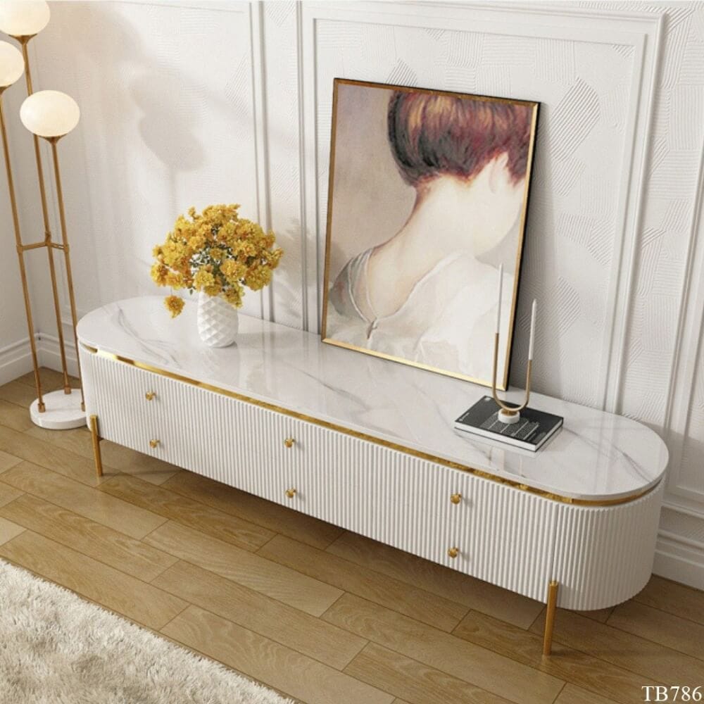 ตู้วางทีวี MJhomedesigns TB786 สีขาว L180xW40xH47 cm