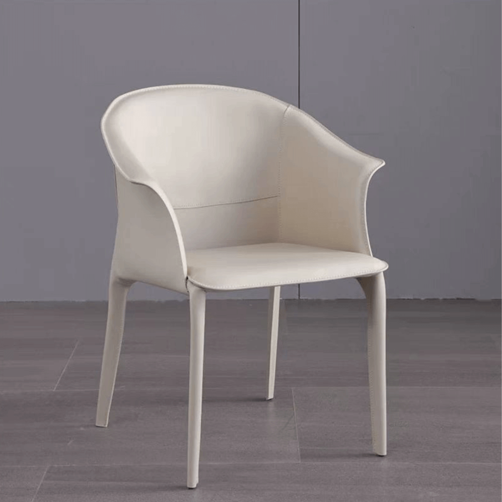 เก้าอี้ผ้าหนังอาน MJhomedesigns CH247 สีกากีอ่อน L49xW54xH81 cm