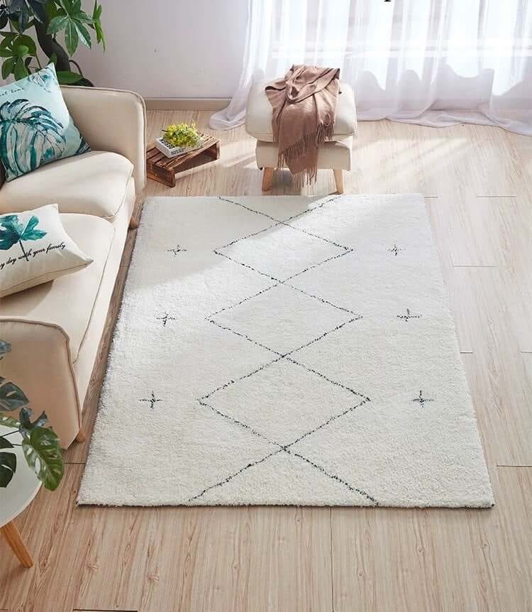 พรม MJHOMEDESIGNS SOFT CARPET 01 ขนาด 160X 230 ซม. ขาว_4