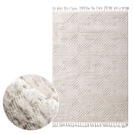 พรม MJHOMEDESIGNS NORDIC FASHION CARPET 120X180 ซม. ครีม_0