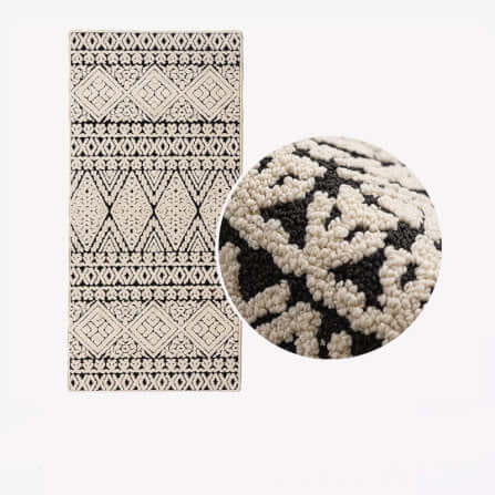 พรม MJHOMEDESIGNS BEDSIDE CARPET 62 60X160 ซม. ขาว-ดำ_0