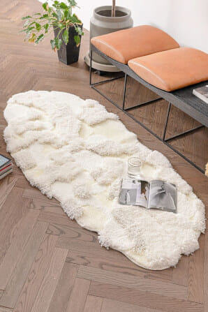 พรม MJHOMEDESIGNS QINGSI MUXUE 80X160 ซม. ครีม_1