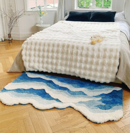 พรม MJHOMEDESIGNS BEDSIDE CARPET 15 80X155 ซม. ฟ้า_1