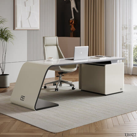 โต๊ะทำงาน MJhomedesigns TB922 สีขาว L160xW70xH75 cm_1