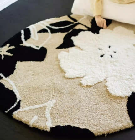 พรม MJHOMEDESIGNS CHAMPS ROUND SERIES 120X120 ซม. ดำ_2