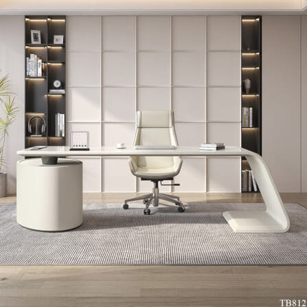 โต๊ะทำงาน MJhomedesigns TB812 สีขาว L200xW70xH75 cm_2