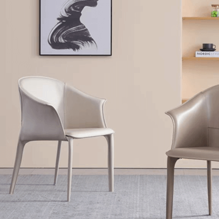 เก้าอี้ผ้าหนังอาน MJhomedesigns CH247 สีกากีอ่อน L49xW54xH81 cm_2