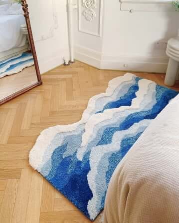 พรม MJHOMEDESIGNS BEDSIDE CARPET 15 80X155 ซม. ฟ้า_3