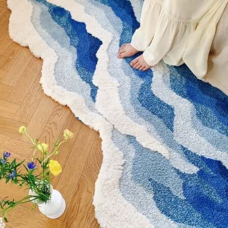 พรม MJHOMEDESIGNS BEDSIDE CARPET 15 80X155 ซม. ฟ้า_4