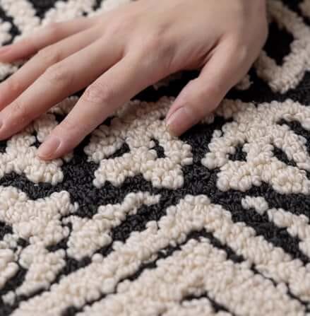 พรม MJHOMEDESIGNS BEDSIDE CARPET 62 60X160 ซม. ขาว-ดำ_7