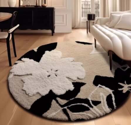 พรม MJHOMEDESIGNS CHAMPS ROUND SERIES 120X120 ซม. ดำ_5