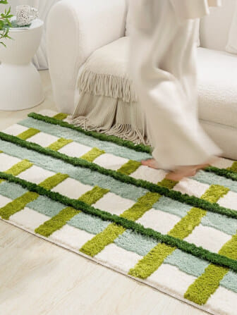 พรม MJHOMEDESIGNS BEDSIDE CARPET 03 ขนาด 60 X 120 ซม. เขียว_5