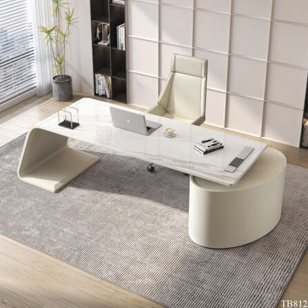 โต๊ะทำงาน MJhomedesigns TB812 สีขาว L200xW70xH75 cm_5