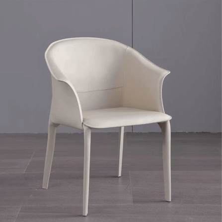 เก้าอี้ผ้าหนังอาน MJhomedesigns CH247 สีกากีอ่อน L49xW54xH81 cm_4