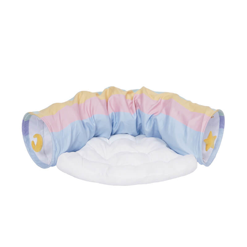 อุโมงค์แมว ZEZE RAINBOW TUNNEL BED ลายสายรุ้ง