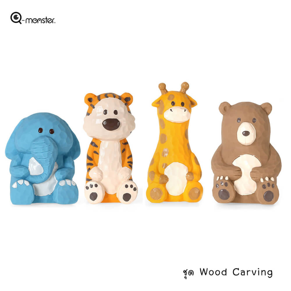 ของเล่นสุนัข Q-MONSTER WOOD CARVING ตุ๊กตาพี่กระต่าย