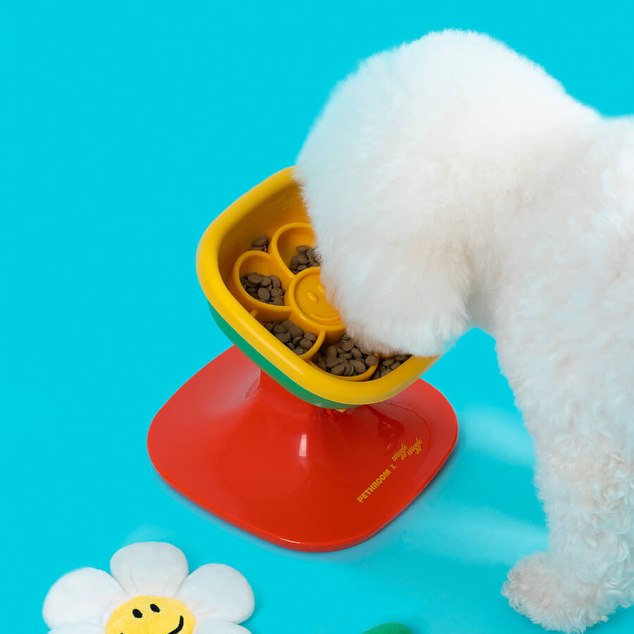 ชามซิลิโคน PETHROOM X WIGGLE WIGGLE SLOW FEEDER ชามกินช้าลายดอกไม้_2