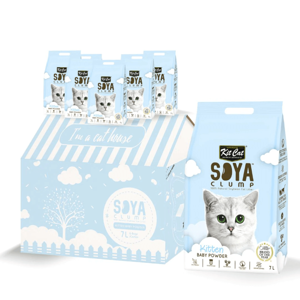 ทรายแมวเต้าหู้ KIT CAT SOYA CLUMP กลิ่นแป้งเด็ก ขนาด 7 ลิตร